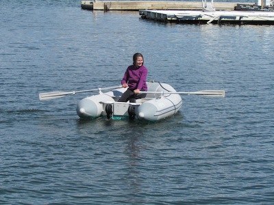 rowing inflatable dinghy