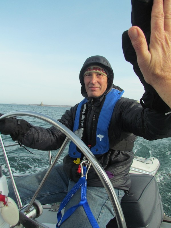 high five on sailboat