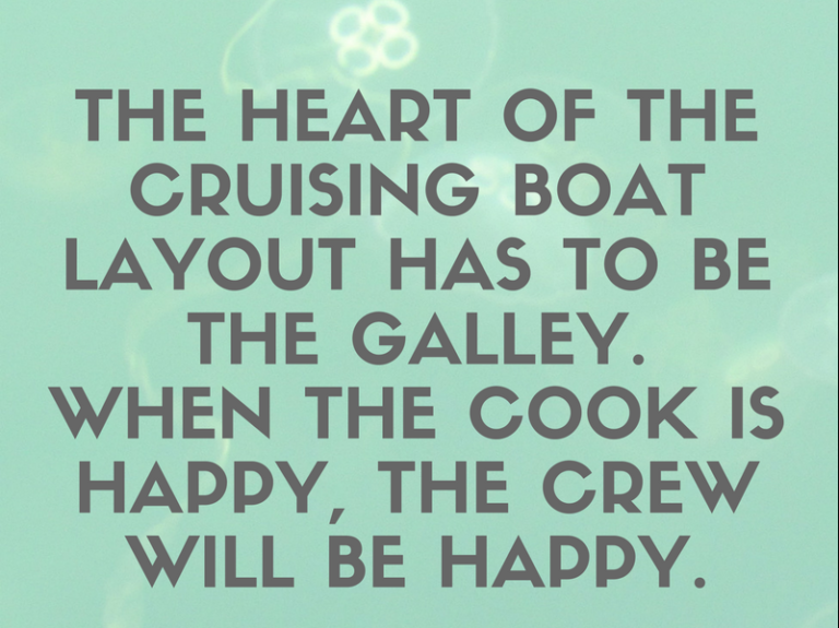 Image of galley design quote by Robert Perry when the cook is happy the crew will be happy