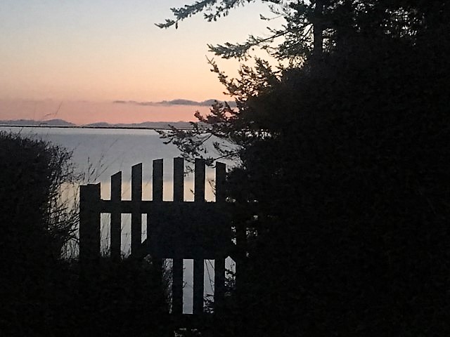 image of beach gate at dawn 