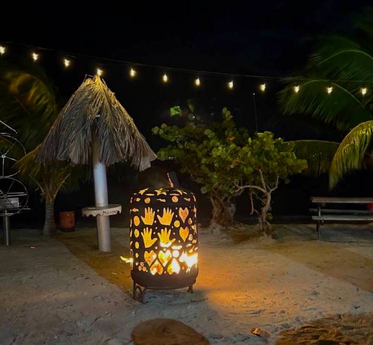 Aragorn’s fire sculpture full moon festival Trellis Bay British Virgin Islands (BVI)