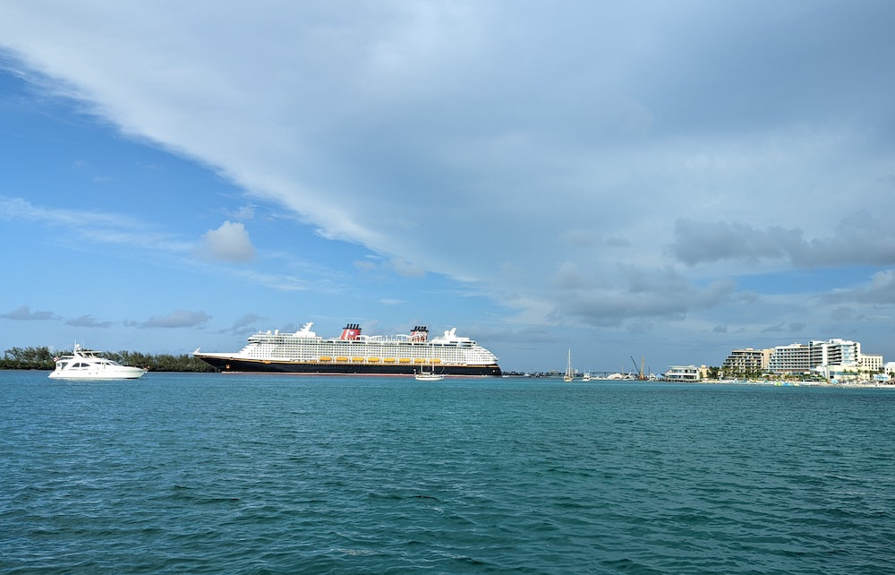 Disney cruise ship Nassau harbor